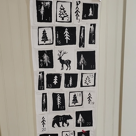 Black and White Advent Calendar Wall Hanging